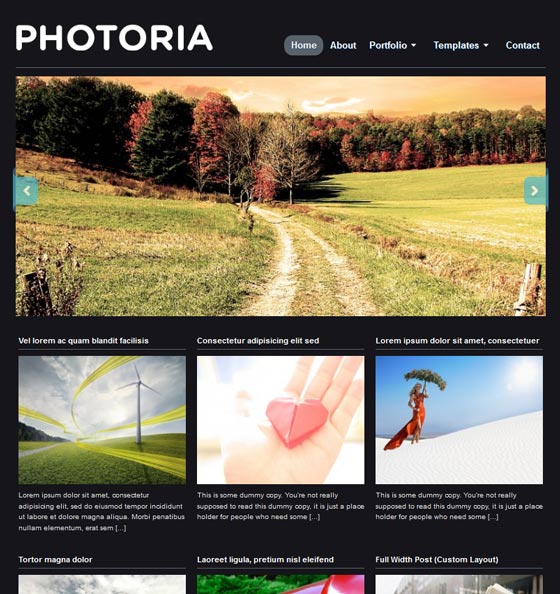 Photoria тема WordPress