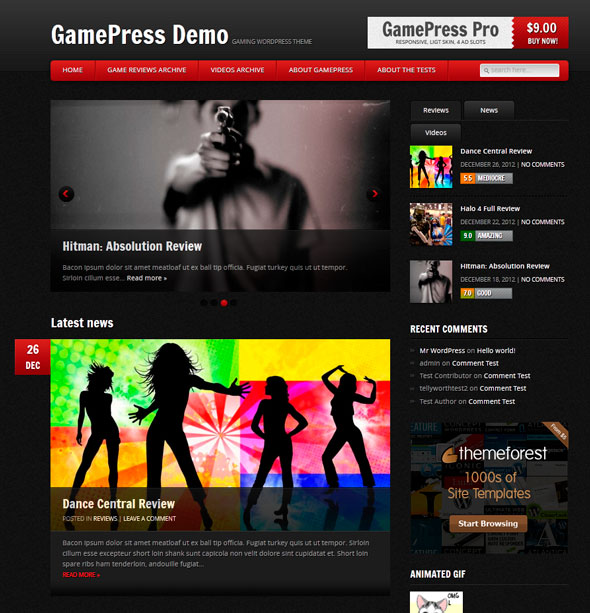 GamePress тема WordPress