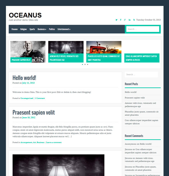 Oceanus тема WordPress