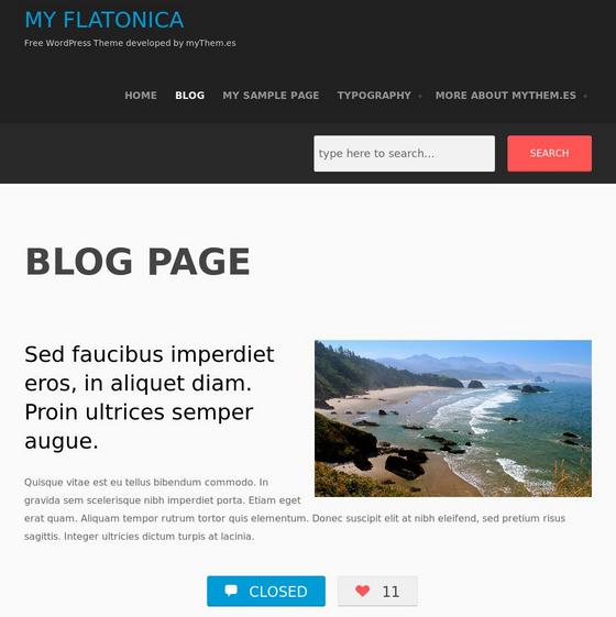 My flatonica тема WordPress